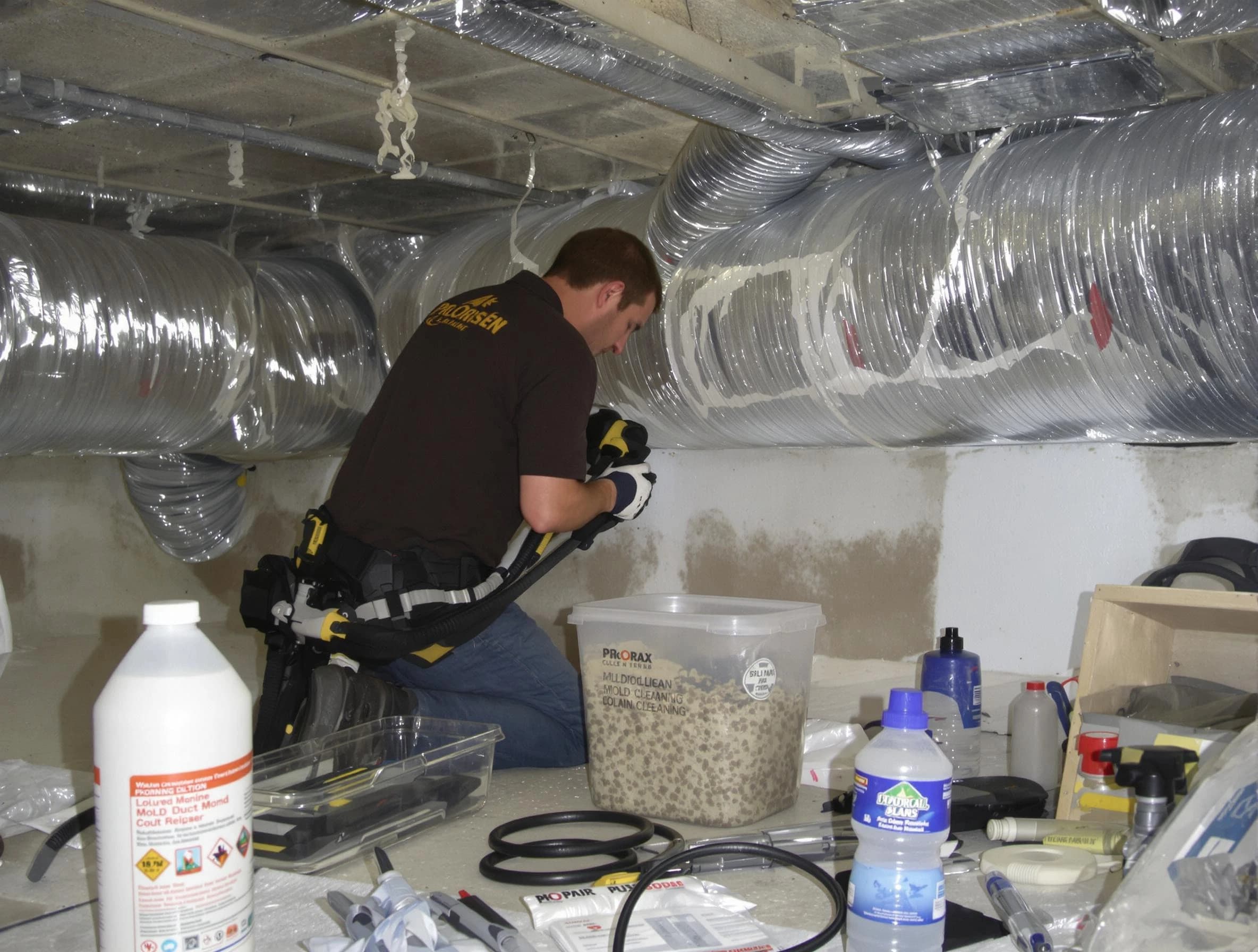 Grantsville Air Duct Cleaning specialist performing professional mold removal from air ducts in Grantsville