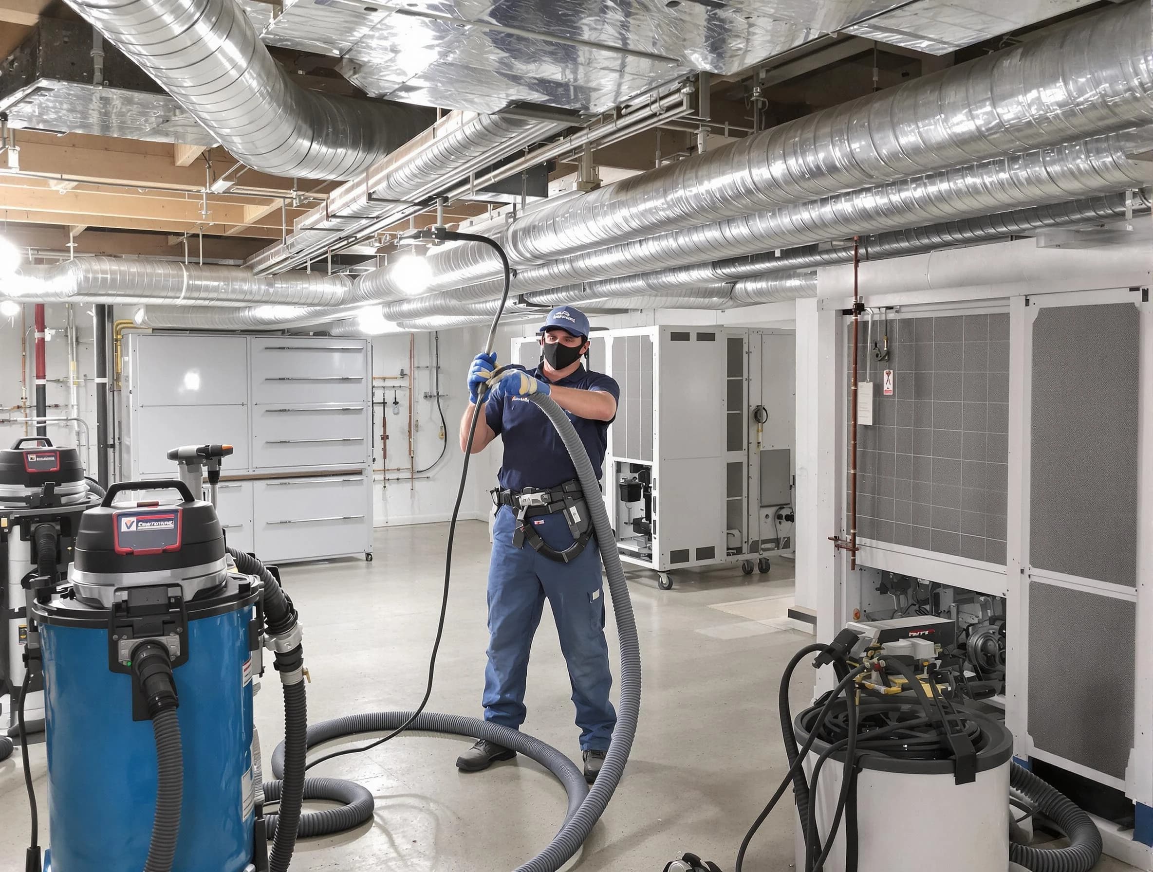 Grantsville Air Duct Cleaning specialist performing thorough central air duct cleaning for improved system efficiency in Grantsville