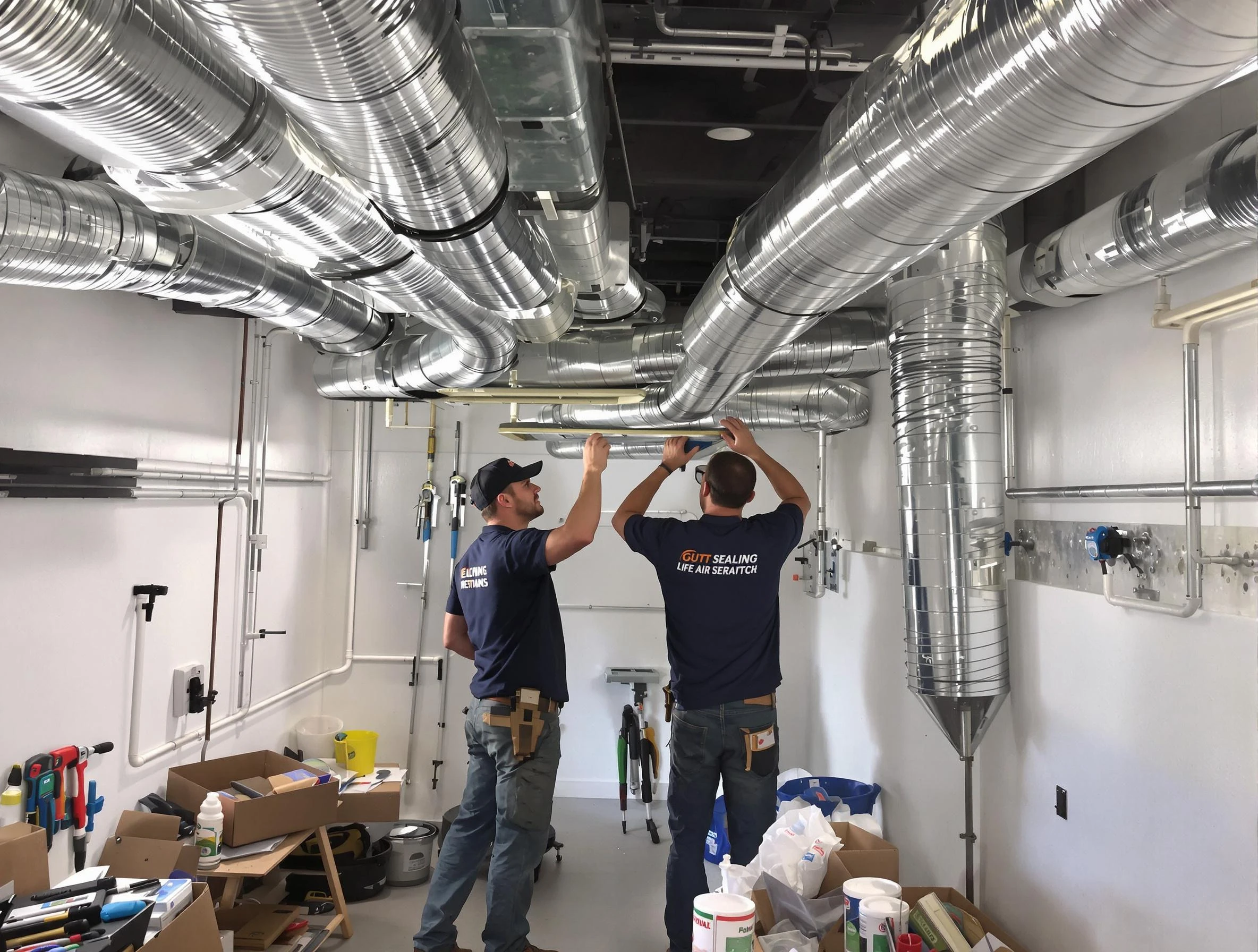 Grantsville Air Duct Cleaning technician applying professional duct sealing solutions in Grantsville